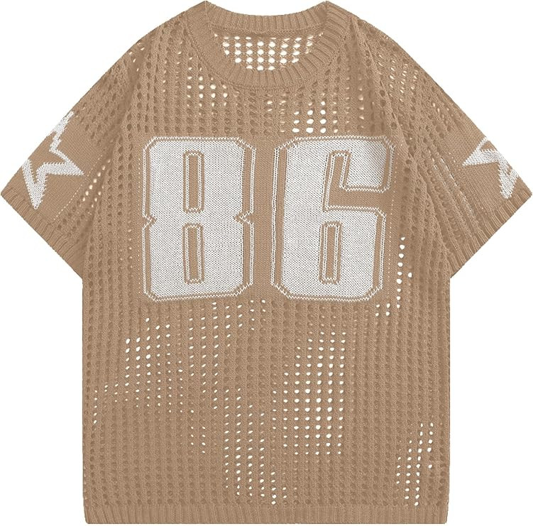 Men‘s Y2K T-Shirt 86 Graphic Casual Grunge Crochet Tee Vintage Jersey for Streetwear | Amazon (US)