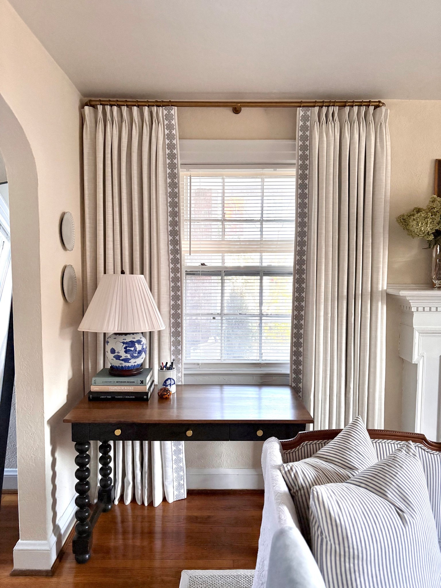 Curtain Details : Ivory White 1908-2 | Triple Pleat | N21 (Border trim) @TWOPAGES 