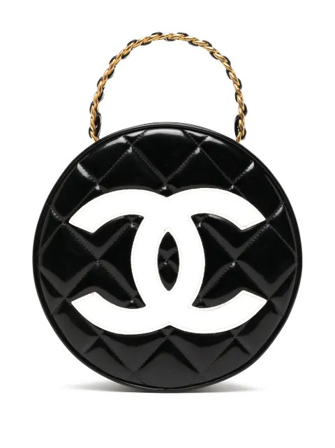1995 CC diamond-quilted round vanity bag | Farfetch (US)