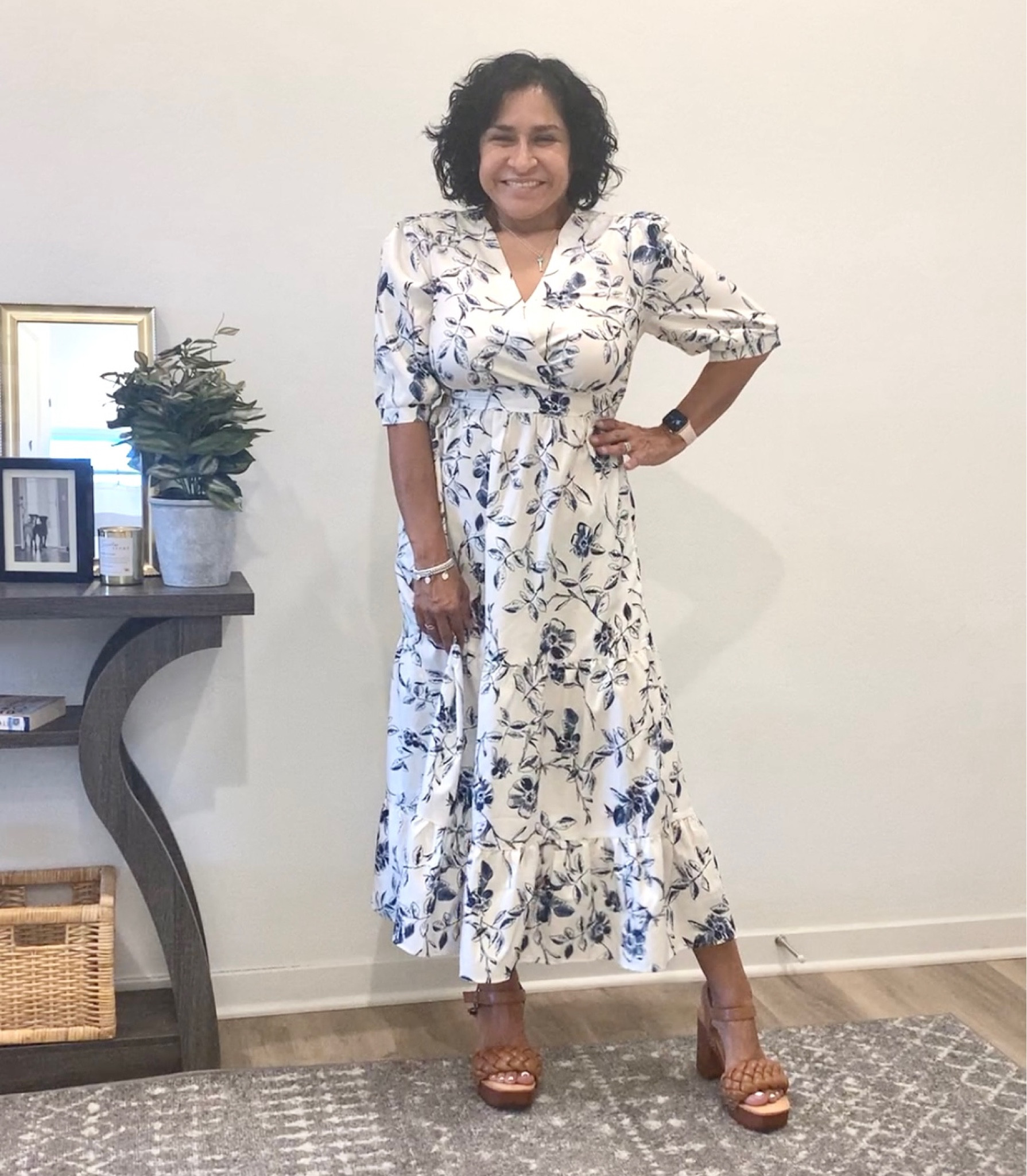 #nycmaddensandals #maddennycsandals #braidedplatformsandals #walmart #floralmididress #weddingguest #weartowedding #babyshower #sundaybrunch #eastersunday #bluefloraldress #LTKcurves 

#LTKshoecrush #LTKstyletip