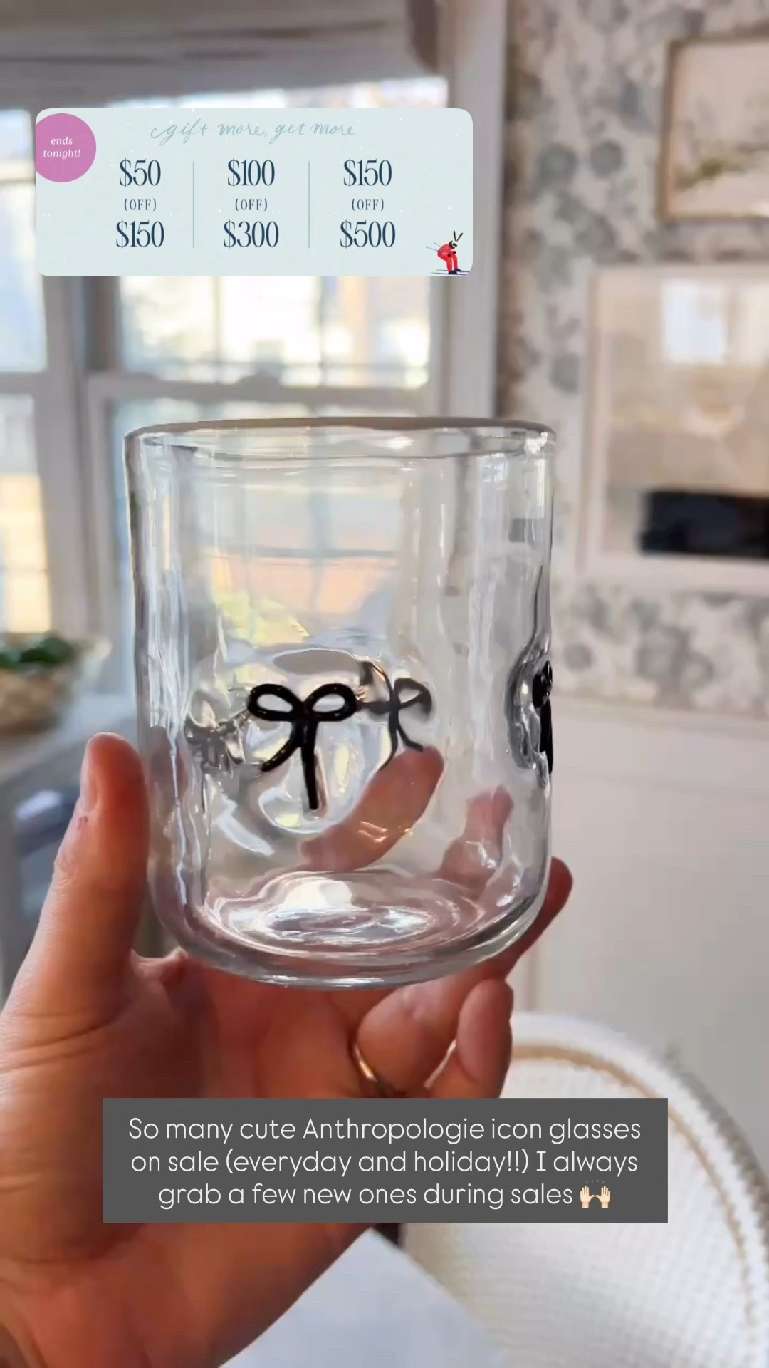 So many cute Anthropologie icon glasses on sale! I always grab a few new designs during sales. Lots of fun everyday and also holiday designs. Love them!! 

#LTKHoliday #LTKHome #LTKSaleAlert