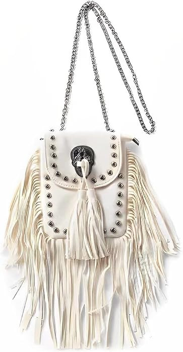 Y2K Punk Fringe Bag Novelty Tassel Gothic Western Crossbody Purse Women Sourpuss Shoulder Rocksta... | Amazon (US)