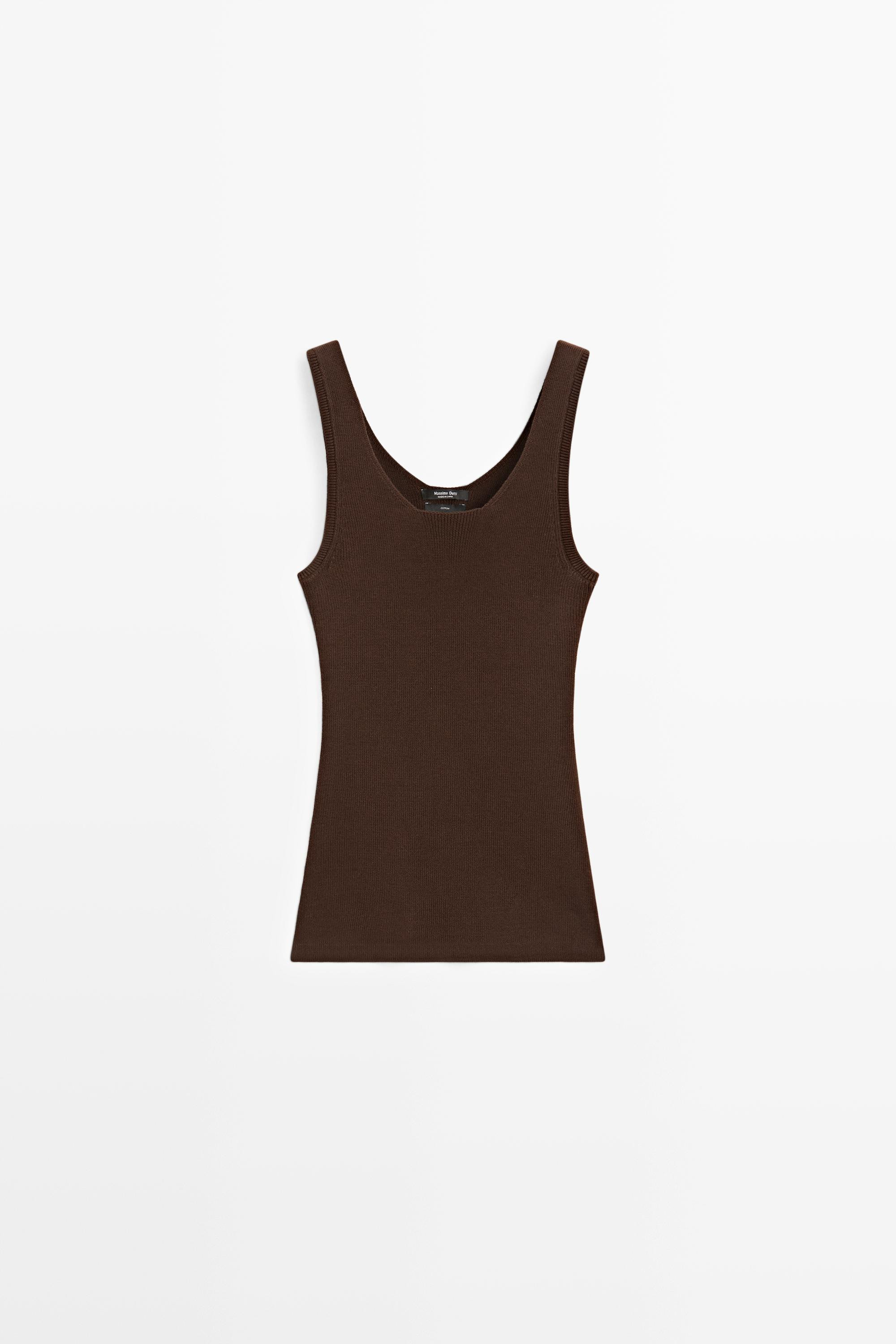 100% cotton ribbed tank top | Massimo Dutti UK