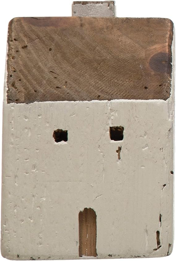 Creative Co-Op 4" Square x 6" H Reclaimed Wood House, Natural & White (Each One Will Vary) Figure... | Amazon (US)
