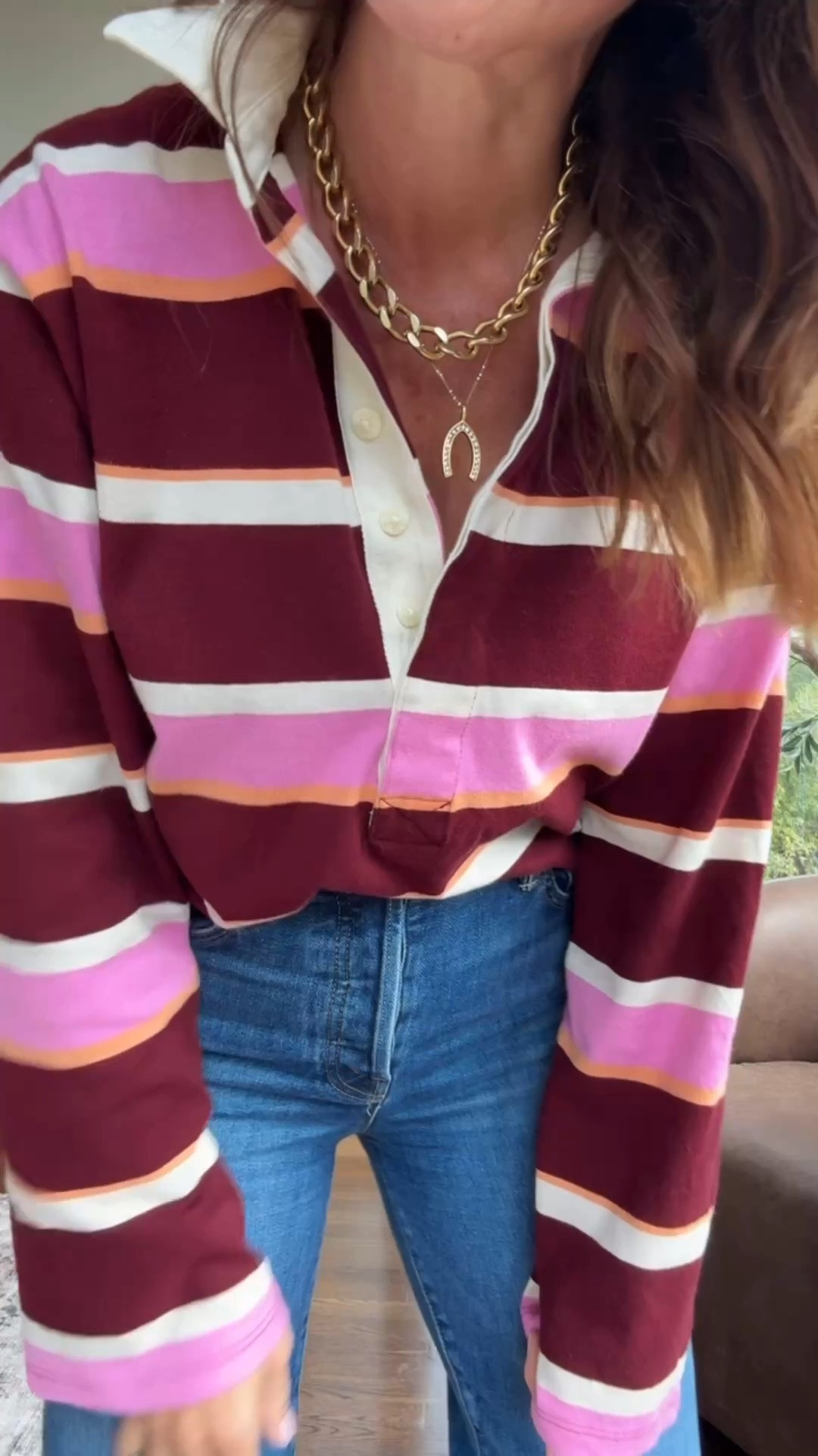 I sized down one to the XXS in this shirt. 
Jeans tts, 25
Necklace layer - use code: twopeas20 at Sequin jewelry (photos don’t always show in the link)

#LTKootd #LTKmomlife #LTKSeasonal