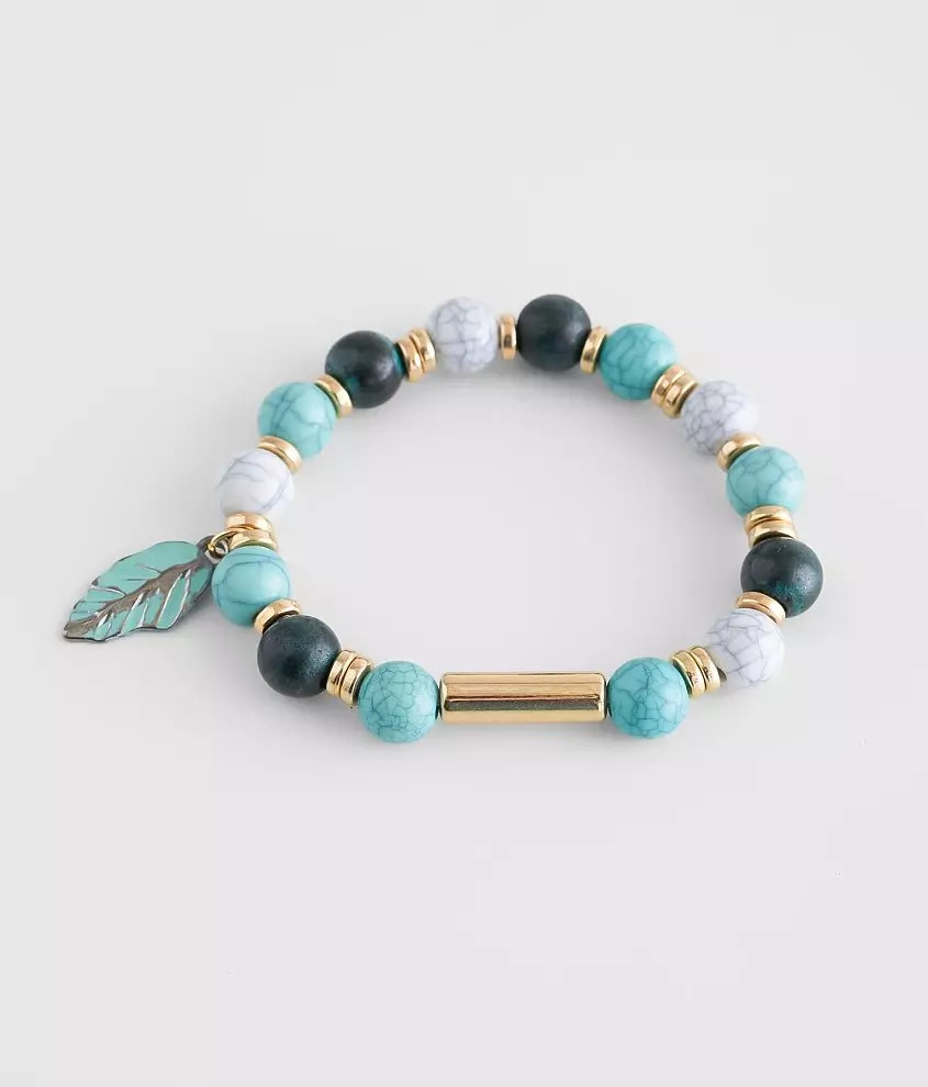 Leaf Pendant Stretch Bracelet | Buckle