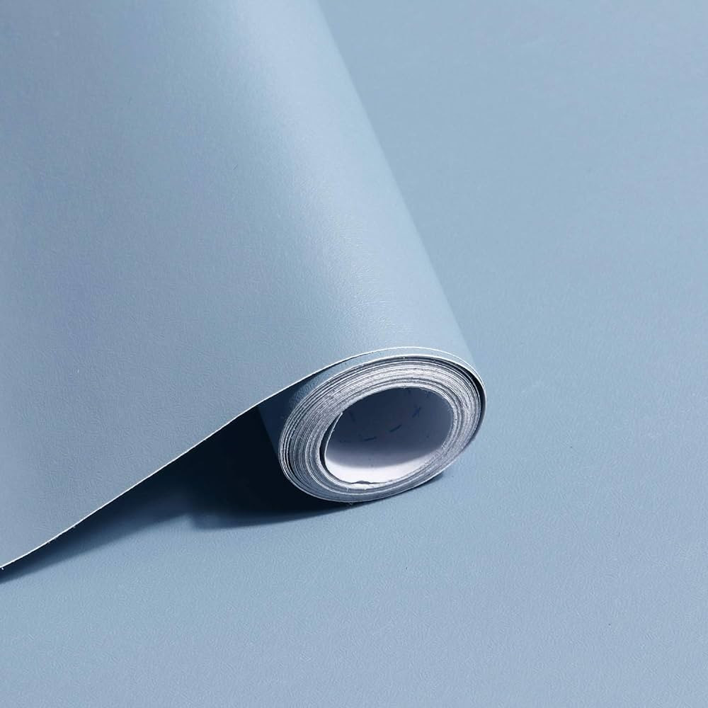 Safiyya 393"x17.7" Blue Wallpaper Grey Blue Peel and Stick Wallpaper Blue Contact Paper Decorativ... | Amazon (US)