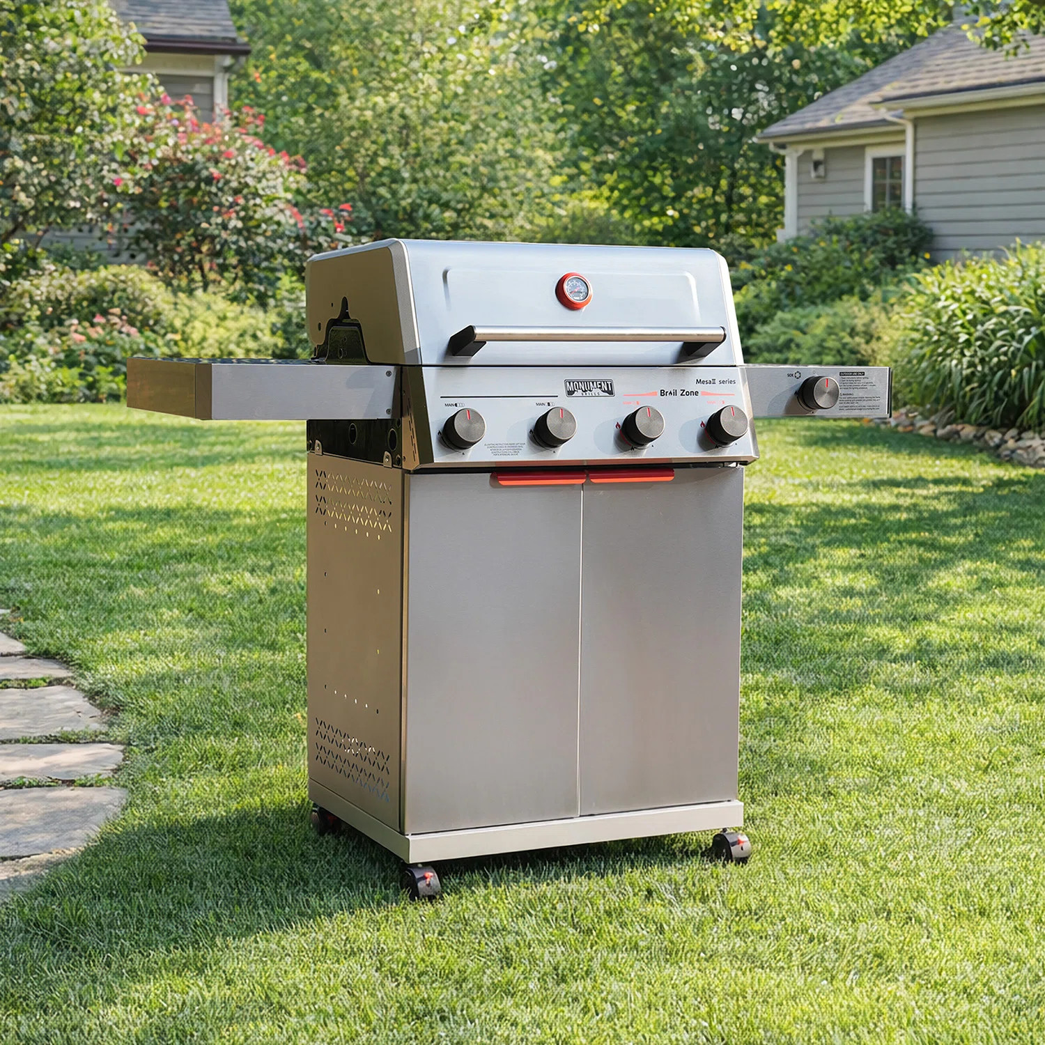 🎁New| Monument Grills 4 Burner Propane Gas Grill 49000 BTU, Stainless Steel Barbecue Grill wit... | Wayfair North America
