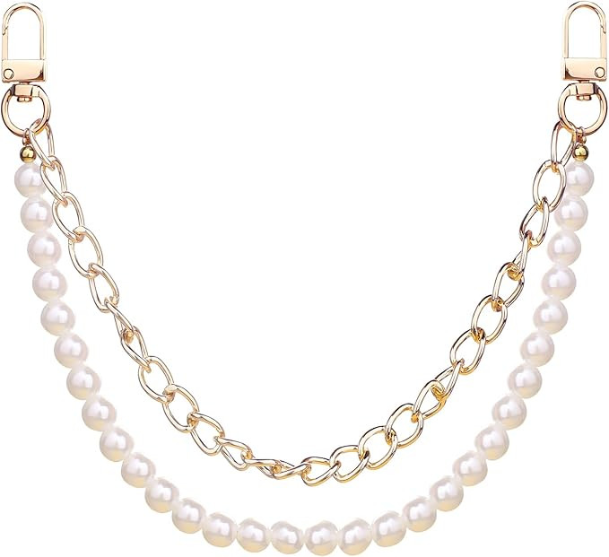Purse Chain Pearl Bag Chains Purse Charms with Gold Straps Bag Charms for Handbags(1) | Amazon (US)
