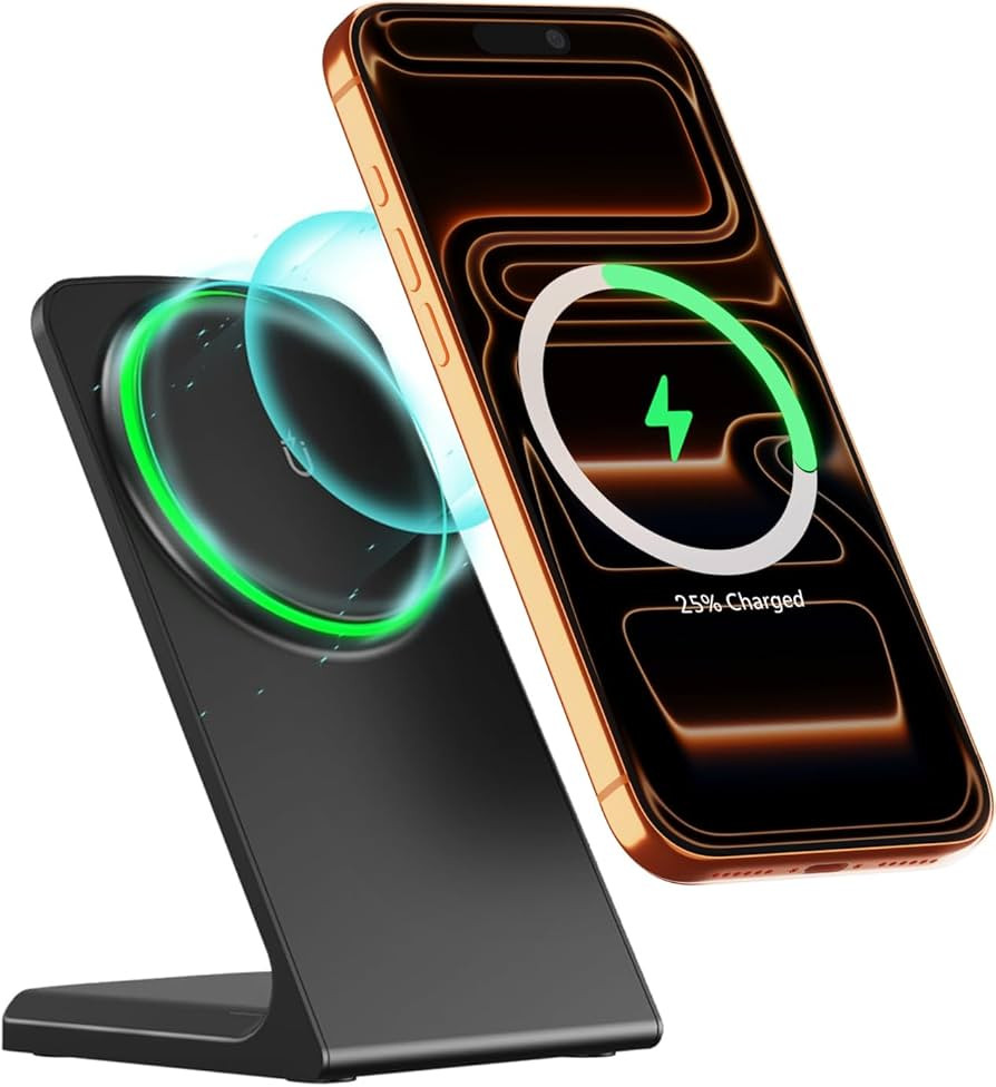 MagSafe Charger Stand 15W Magnetic Wireless Charger for iPhone 17/Air/16/15/14/13/12 Series (Onyx... | Amazon (US)