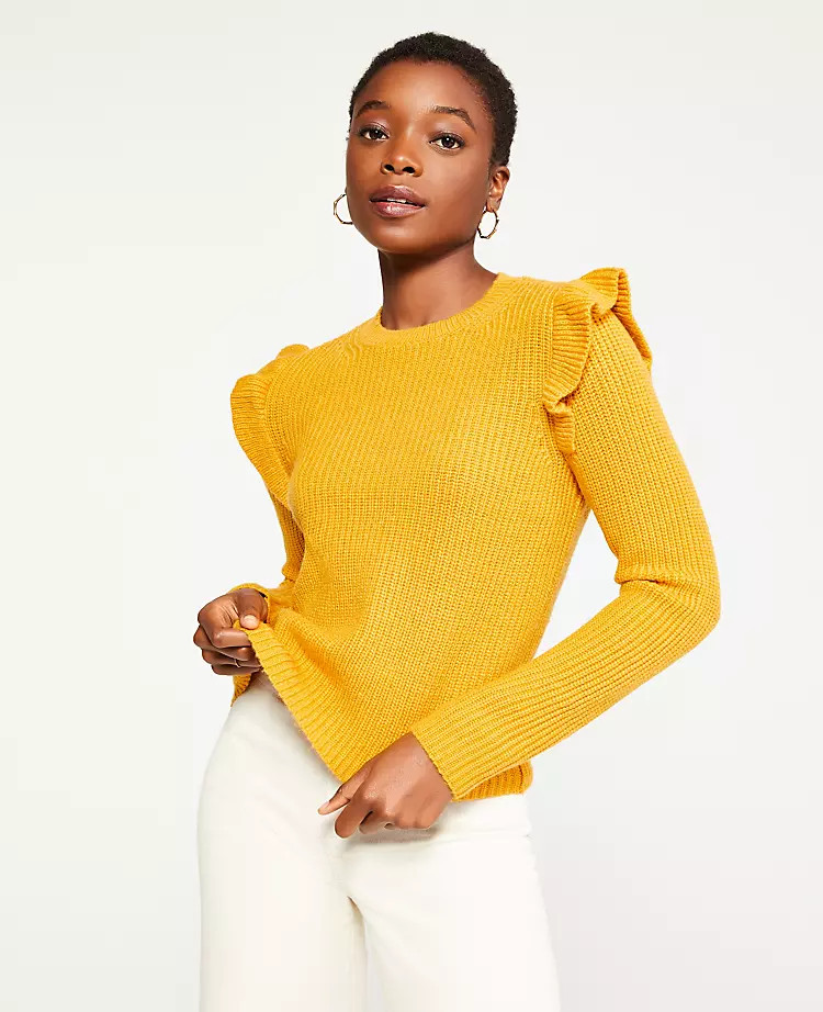 Ruffle Shoulder Sweater | Ann Taylor | Ann Taylor (US)