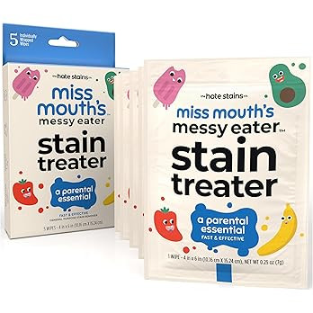 Miss Mouth's Messy Eater Stain Treater Wipes - 5 Pack Stain Remover - Newborn & Baby Essentials -... | Amazon (US)