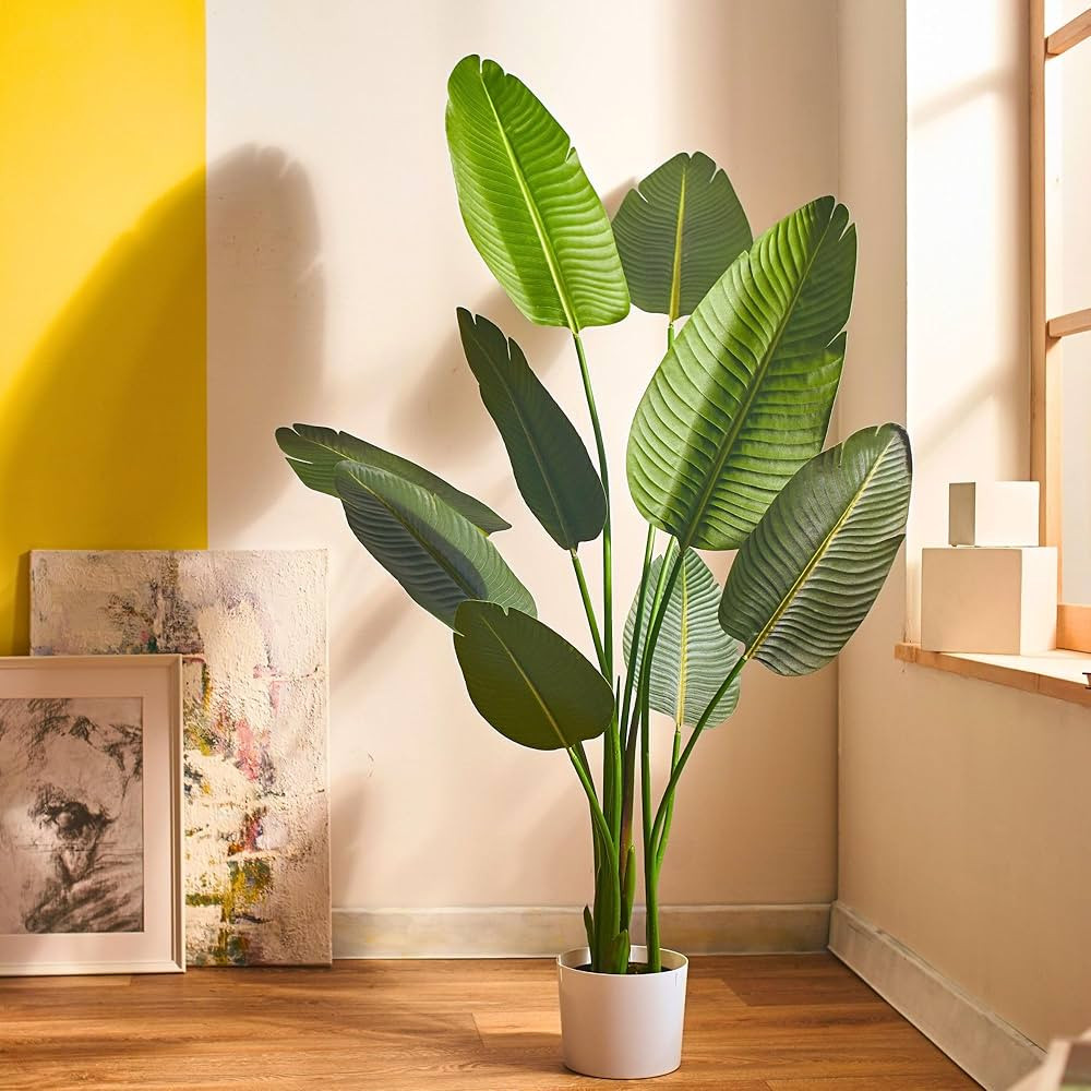 Artificial Plants Indoor Outdoor - Artificial Bird of Paradise - 5 FT Decorative Pre-Potted Faux ... | Amazon (US)