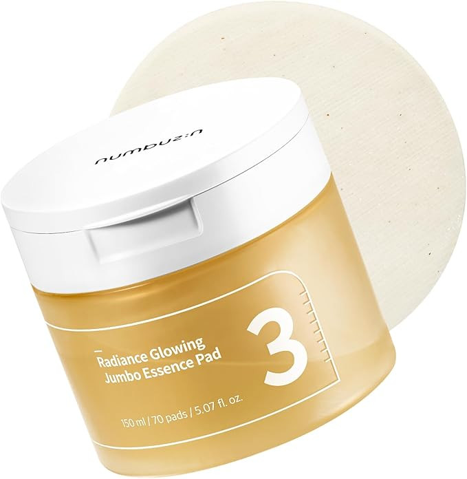 numbuzin No.3 Toner Pads | Radiance Glowing Jumbo Essence Pad | Clear Glowing Skin, Texture Care ... | Amazon (US)