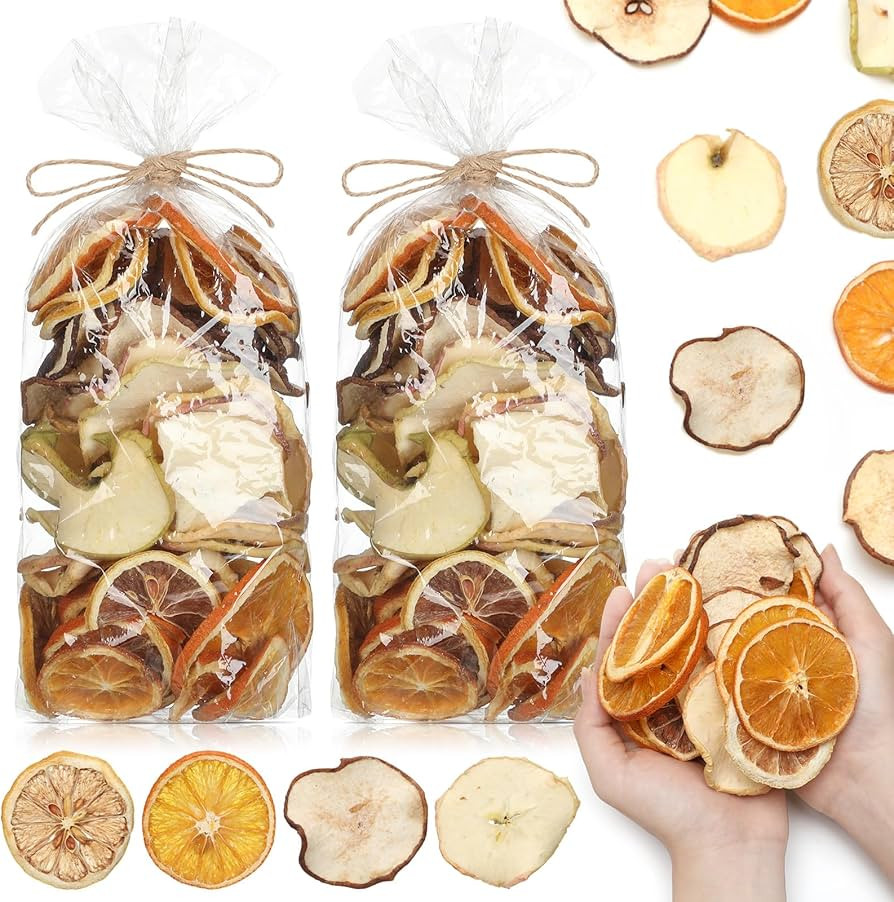 17.6 oz Natural Christmas Potpourri Bowl Vase Filler Dried Orange, Lemon, Pear Slices Decorative ... | Amazon (US)