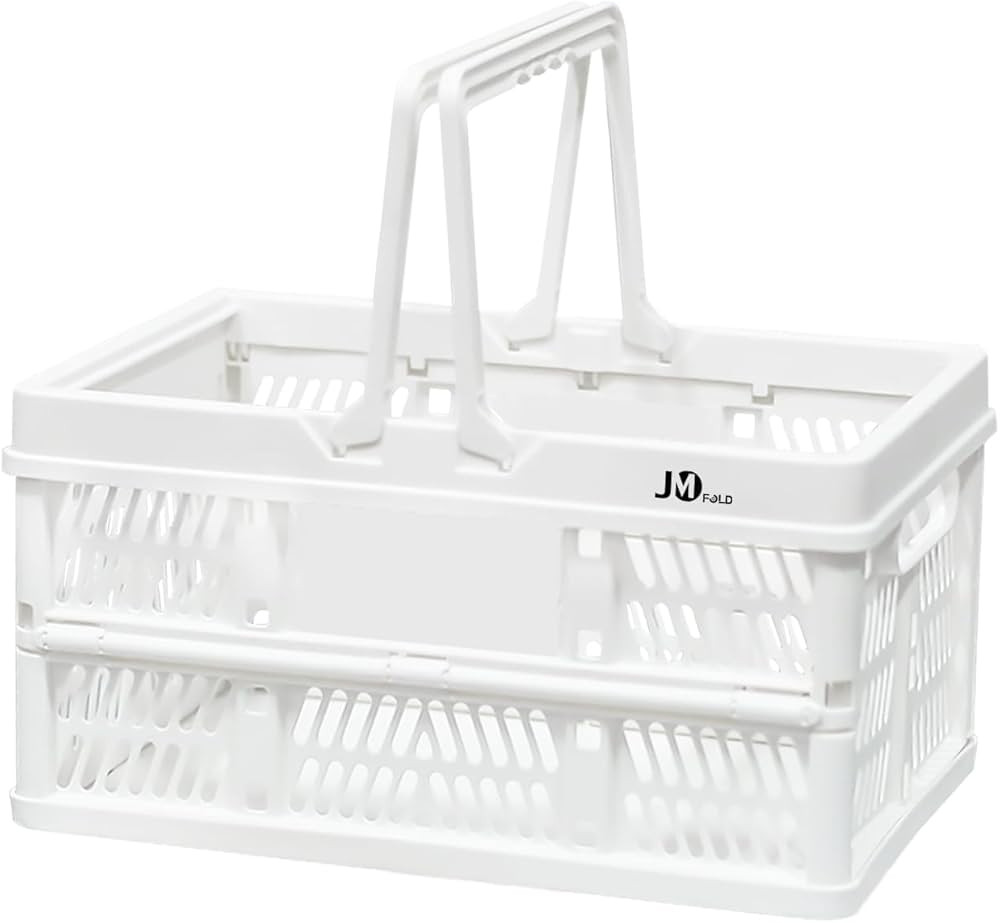 Shopping Basket, Picnic Basket, Basket with Handle, Collapsible Plastic Folding Box, Folding Stor... | Amazon (US)