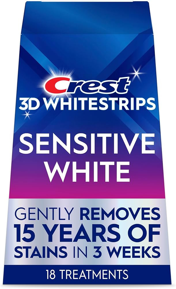 Crest 3DWhitestrips Sensitive White At-Home Teeth Whitening Kit, 18 Treatments, Gently Removes 15... | Amazon (US)