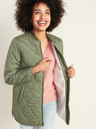 Water-Resistant Sherpa-Lined Quilted Jacket for Women | Old Navy (US)
