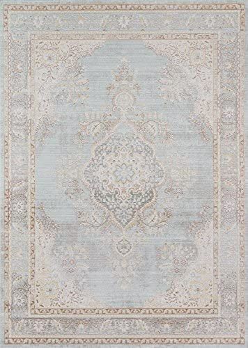 Momeni Rugs Isabella Traditional Medallion Flat Weave Area Rug, 5'3" X 7'3", Blue | Amazon (US)