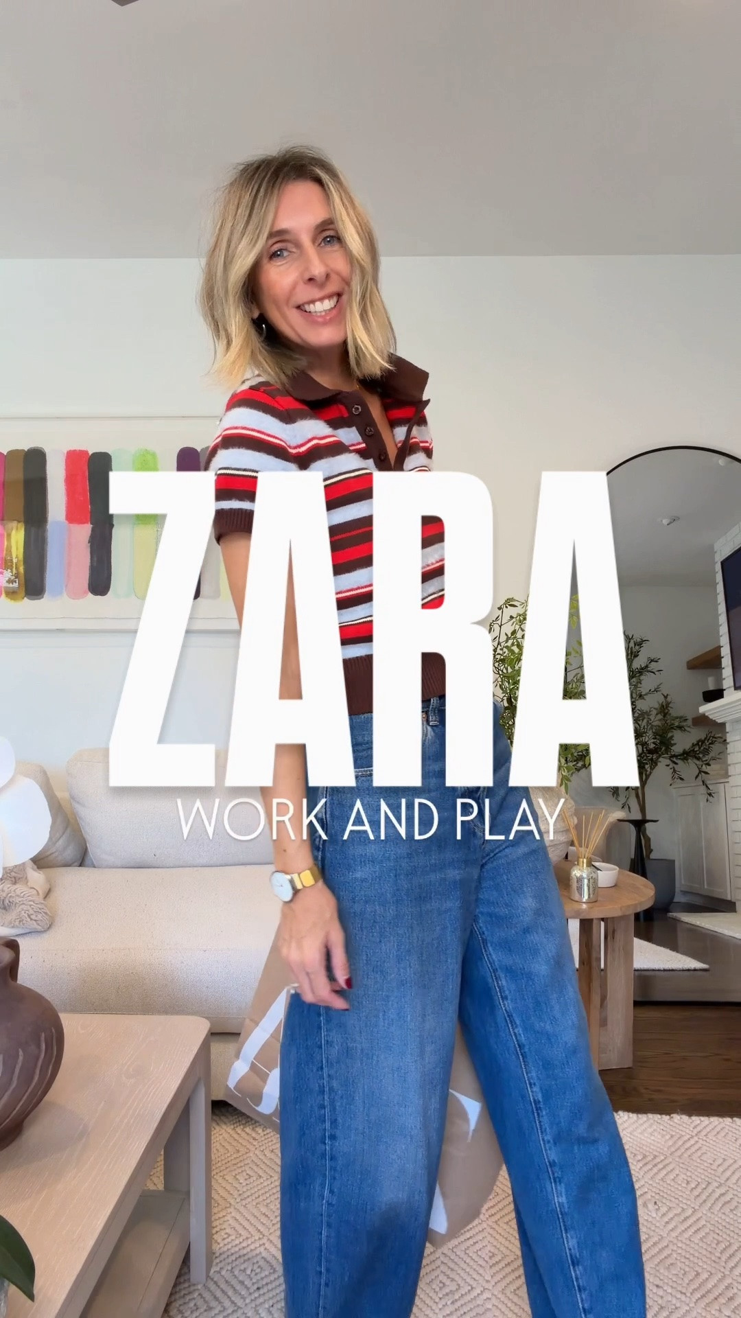 popped into zara. ya girl did good! 😉 

RED HALTER - small. how killer is this top. for date night AND the holidays! it’s like $35 and so striking. comes in 3 colors. 

NAVY PANTS - small. no notes. zero. perfect for the office and even cooler for a night out! highly recommend…even if you need to get them hemmed. they’re THAT good! 😮‍💨 

STRIPED TEE - medium (runs small) total miu miu vibes. the blue stripe is fuzzy and soft. love the different textures and the color combo is spot on! 👌

NAVY JEANS - size 27 (size down)  i know… i know i show them all the time, but i live in these jeans. you can dress up or down. great pair of jeans! 💙

NAVY BLAZER - medium. this one is walmart and might be sold out in your region. worth checking tho.

DARK KHAKI CROPPED TRENCH - xs (runs oversized) add an edge and attitude to your look. dress up or down. super cool! ⚡️ 

▪️▪️▪️▪️▪️▪️▪️▪️▪️▪️▪️

effortless style. zara style. zara outfit. date night look. date night outfit. workwear. work pants. every day outfit. effortless cool. style of 40. style over 50 @Zara @houseofmagpye

#LTKootd #LTKgrwm #LTKOver40