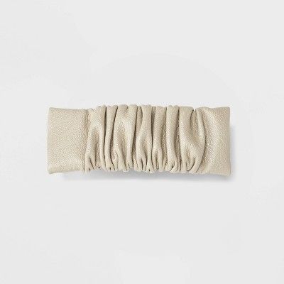 Rouched Faux Leather Barrette Hair Clip - A New Day™ Ivory | Target