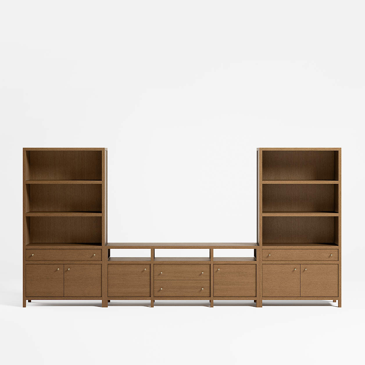Keane Driftwood 72" Media Console/TV Stand with 2 Storage Bookcases + Reviews | Crate & Barrel | Crate & Barrel