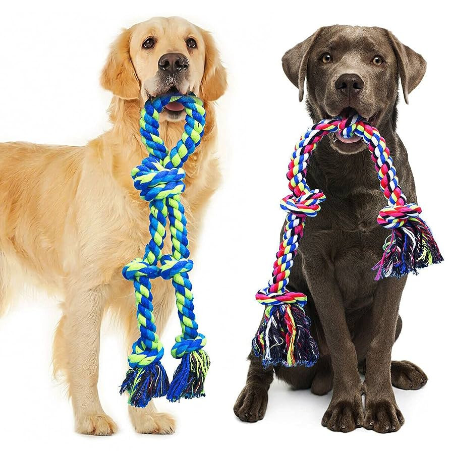 Feeko Heavy Duty Dog Rope Toys for Large Breed Aggressive Chewers, 2 Pack Indestructible Teeth Cl... | Amazon (US)