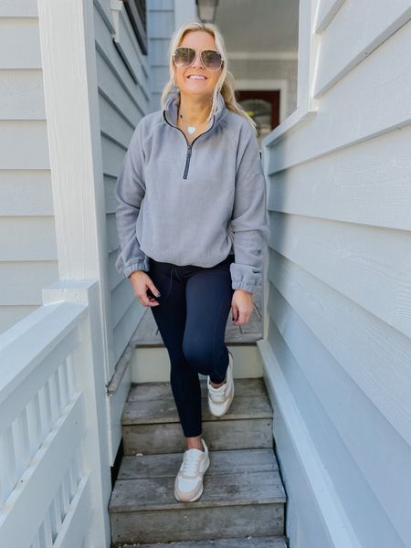 Loving this fleece pullover via Walmart’s love and sports line. Wearing a medium in the pullover for a more oversized fit. Comes in 4 or so other colors! Leggings are an awesome everyday pair. Wearing a small! 

#LTKstyletip #LTKunder50 #LTKfit