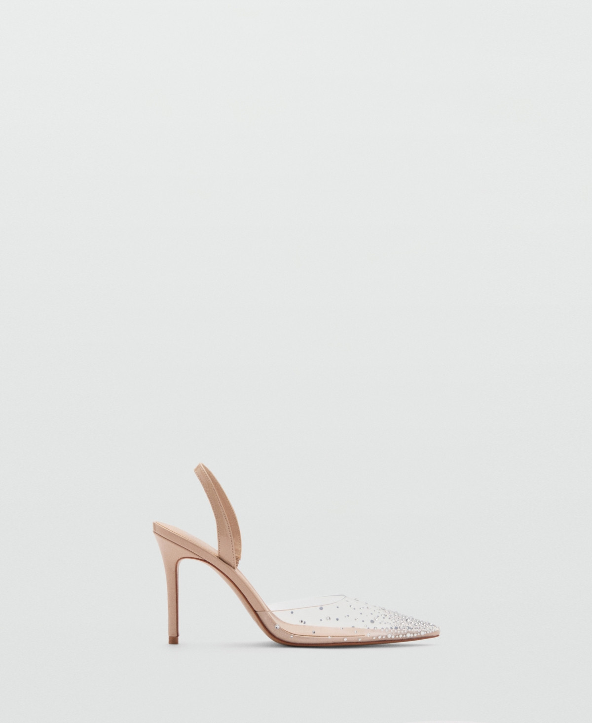 Mango Women's Transparent Rhinestone Pointed Toe Shoes - Nude | Macy's