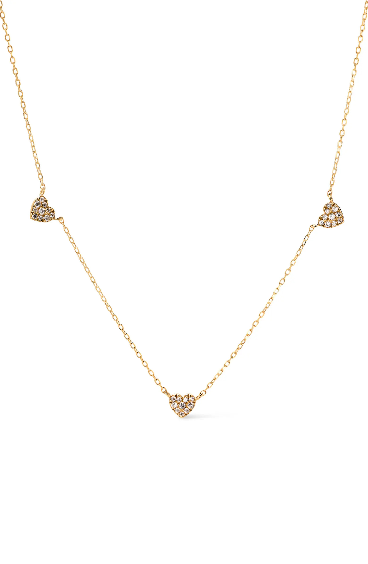 Gold Heart Necklace - Diamond Heart Station Necklace | Nordstrom