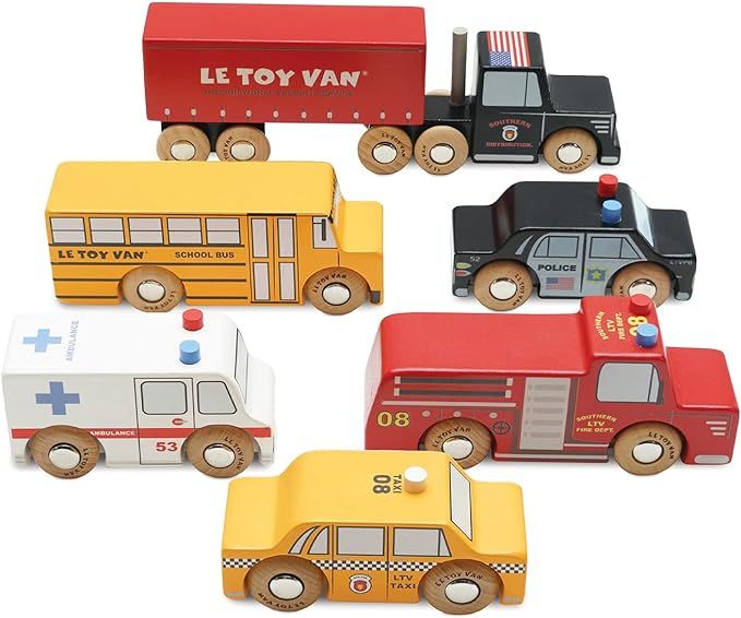 Le Toy Van New York Car Set Premium Wooden Toys for Kids Ages 3 Years & Up | Amazon (US)