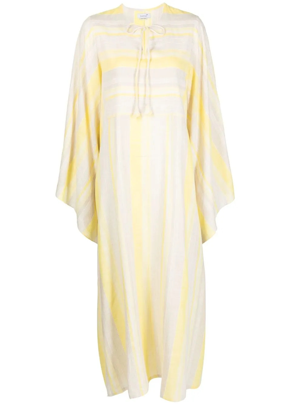 Bambah striped tie-fastening kaftan dress - Yellow | Farfetch Global
