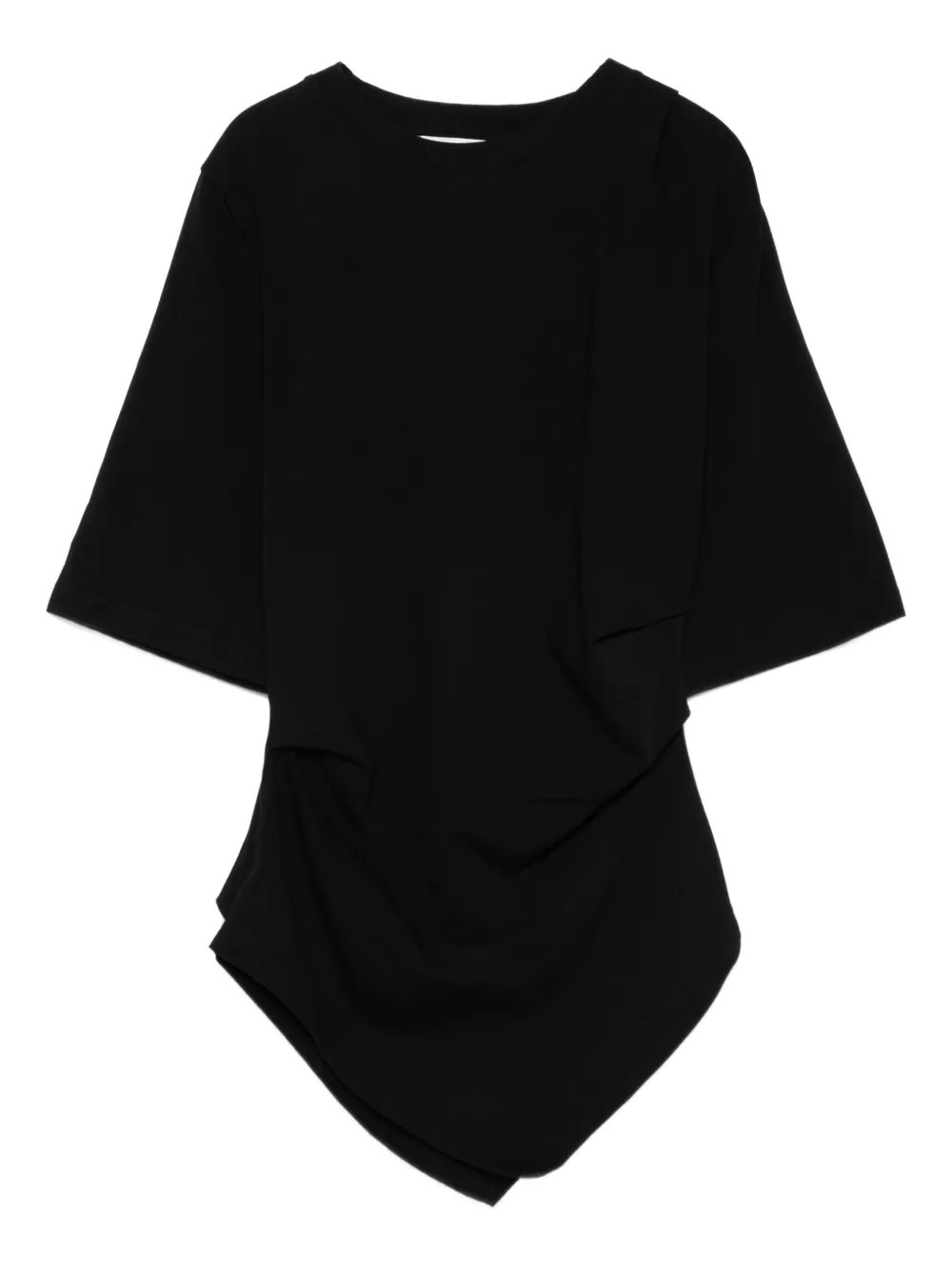 Róhe Draped T-shirt  | Black | FARFETCH | Farfetch Global