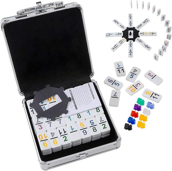 Mexican Train Dominoes with Numbers Double 12 Colored Numerical Dominoes Mexican Train Game Set 9... | Amazon (US)