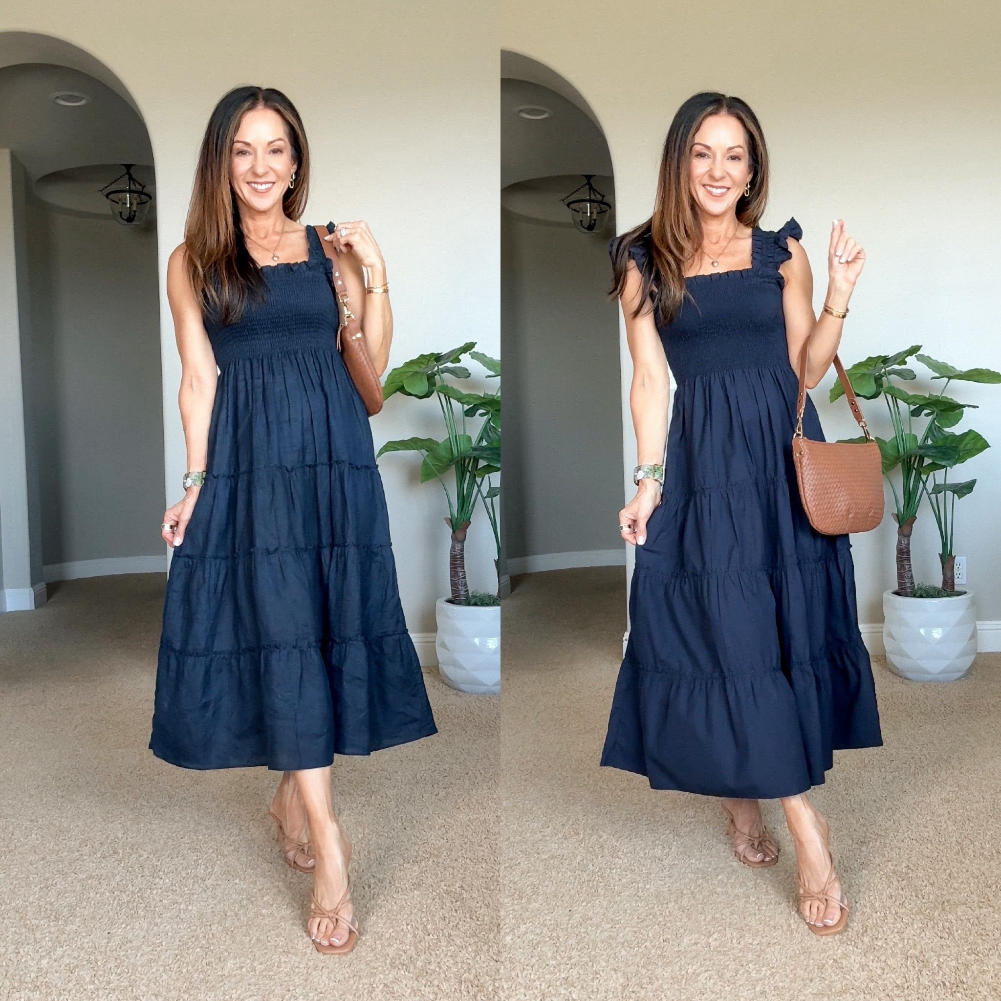 Quince Try spring & summer Try on! Free shipping & 365 day returns.
Linen shorts w/pockets XS. 
Bella Stretch Wide Leg Jeans jeans come in 4 length options. I am wearing the size 25 in the 28 inch in the Seaside Blue. 
100% organic cotton dress size XS
100% linen dress XS
This short sleeve Mongolian cashmere sweater feels absolutely incredible and it’s perfect for all seasons! I’m wearing size XS
The cutest woven leather bag with 2 strap options comes in multiple color options. 
 
For reference I’m 5’1” 107 LBS.  
@onequince
#quincepartner


#LTKPetite #LTKootd #LTKOver40