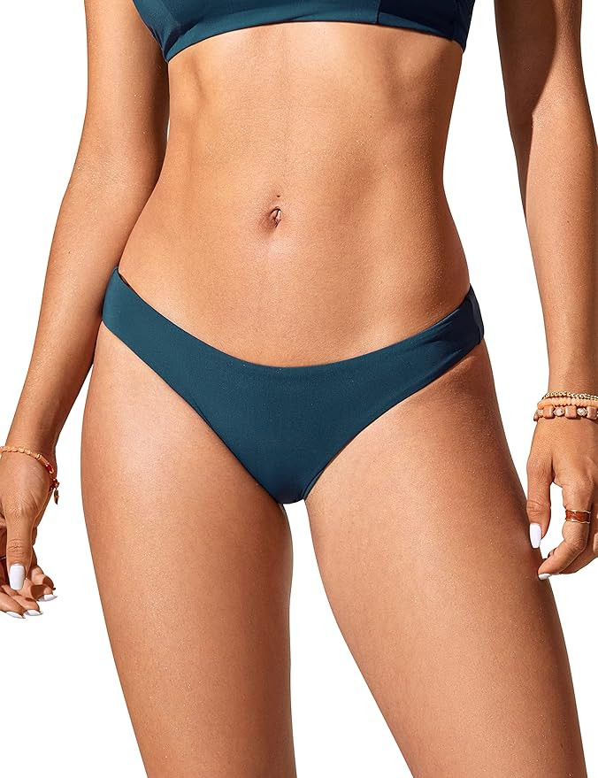 CRZ YOGA Low Waisted Bikini Bottom for Women - Cheeky Basic Bathing Swimsuit Swim Briefs | Amazon (US)