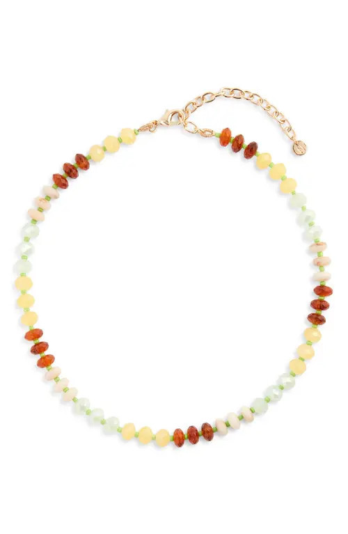 Nordstrom Color Pop Beaded Necklace in Amber- Mint Combo at Nordstrom | Nordstrom