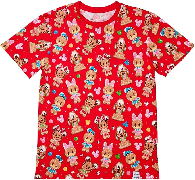 Loungefly DISNEY GINGERBREAD MICKEY AND FRIENDS UNISEX TEE LARGE | Amazon (US)