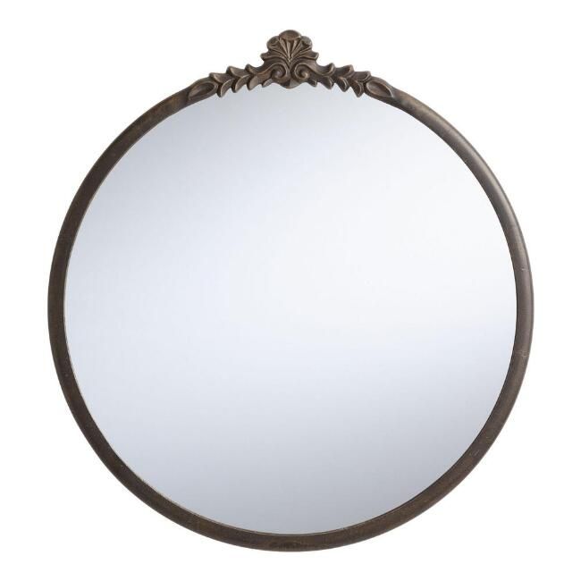 Round Metal Vintage Style Wall Mirror | World Market