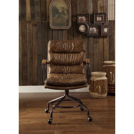 Home Office Chair with Wheels Modern Leather Upholstered Computer Desk Chair with Ergonomic Backrest | Walmart (US)