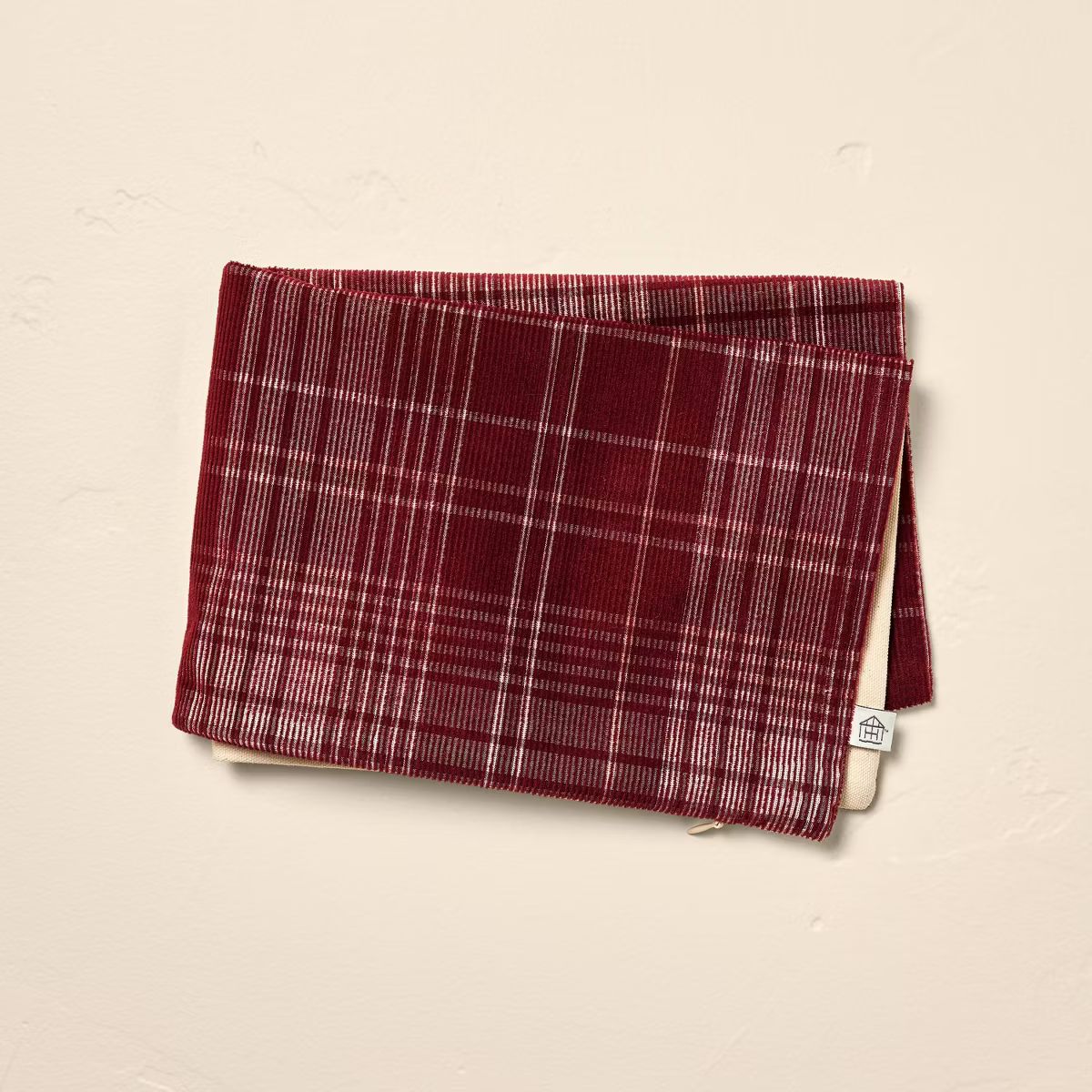 14"x20" Fall Plaid Corduroy Decorative Pillow Cover Burgundy - Hearth & Hand™ with Magnolia | Target