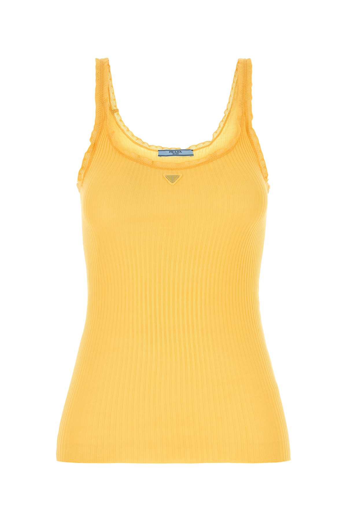 Prada Yellow Cotton Tank Top | Italist.com US