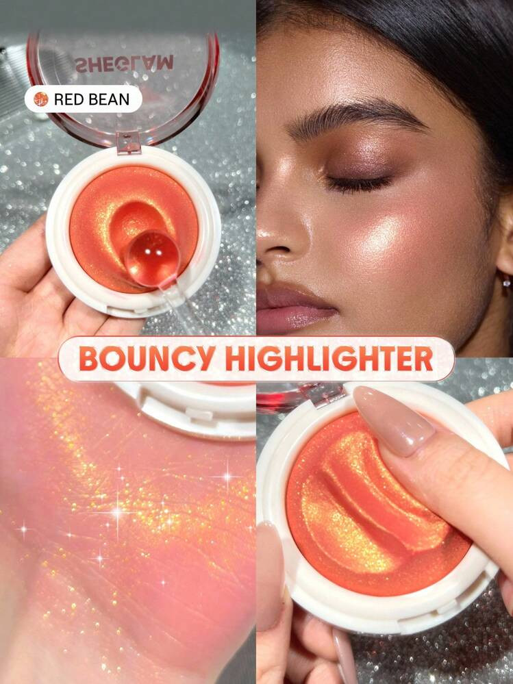 SHEGLAM Glowchi Bouncy Highlighter-Red Bean Brand Beauty Makeup Cosmetic For Women Girls Perfect For Fall Winter Ideal For Y2K Fancy Fashion Suitable For Birthday Present Halloween Party Ready Best Color | SHEIN