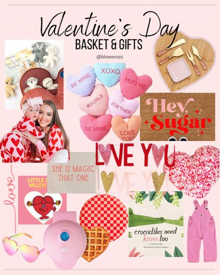 Valentine’s Day Basket & Gifts 💋
My favorite finds for the kids and family! 


...
Vday Galentines Galantines gift decor inspo home kitchen waffle maker pink crochet pillow whimsical conversational hearts door mat slumberkins stuffed animals handmade toys heart charcuterie board serving tray 
Valentine’s Day books shelfie matching pajamas pjs amazon influencer faviortes kid toddler baby girl boy target ellie and piper paper goods overalls onesie romper banner heart sunglasses sunnies 


#LTKfamily #LTKSeasonal #LTKGiftGuide