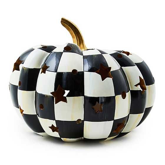 Courtly Check Illuminated Squashed Star Pumpkin | MacKenzie-Childs