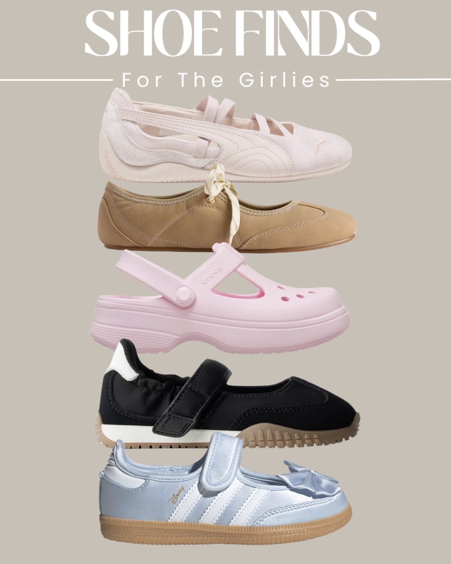 Absolutely in love with the athletic ballet flat and Mary Jane trend for girlies. Here are some of our favorites 🤎

@adidas @DSW @crocs @gapstyle 

#LTKmomlife #LTKKids
