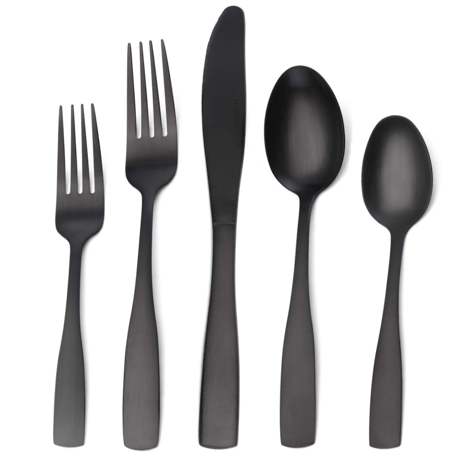 Matte Black Silverware Set, Satin Finish 30-Piece Stainless Steel Flatware set, Tableware Cutlery... | Amazon (US)