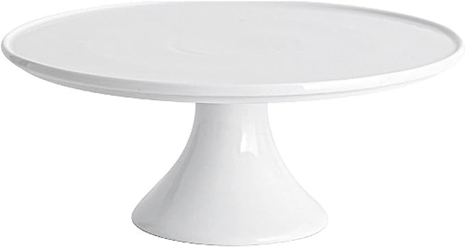9-Inch Porcelain Cake Stand, Round Dessert Stand, Cake Stand for Dessert Table, White Round Ceram... | Amazon (US)
