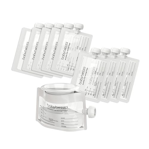 Baby Brezza Reusable Breastmilk Storage Bags, 10 Pack, Includes Filling Funnel | Amazon (US)