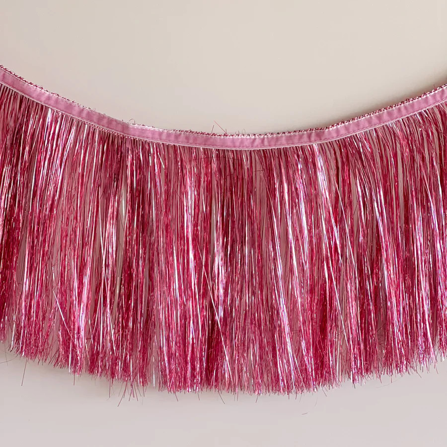 Tinsel Fringe Garland - Pink | Ellie and Piper